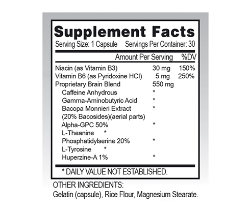 Focus Max Supplement Facts